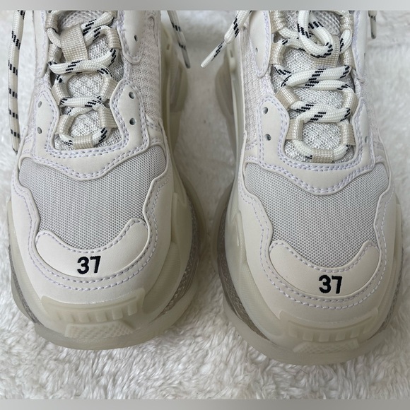 Balenciaga Triple S Platform Eggshell Sneakers Size 37 - Picture 8 of 15